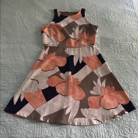 Ann Taylor Factory Floral Dress - Coral and Tan - Picture 1 of 3